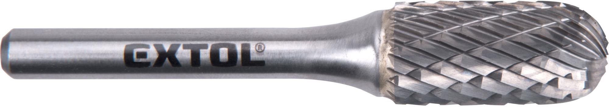 EXTOL INDUSTRIAL fréza karbidová, válcová s kulovým čelem, pr.12x25mm/stopka 6mm,sek střední (double