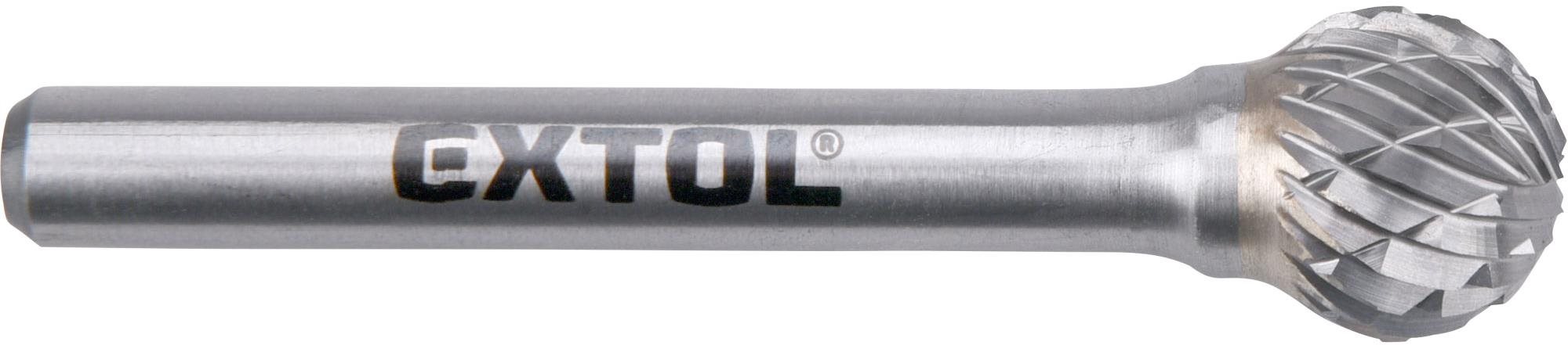 EXTOL INDUSTRIAL fréza karbidová, kulová, pr.12mm/stopka 6mm,sek střední (double-cut), 8703735