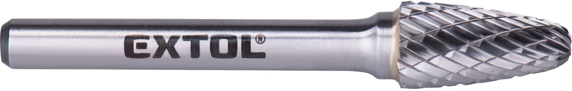 EXTOL INDUSTRIAL fréza karbidová, kulatý oblouk, pr.10x20mm/stopka 6mm,sek střední (double-cut), 870