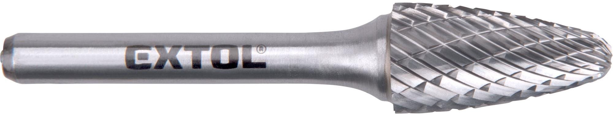 EXTOL INDUSTRIAL fréza karbidová, kulatý oblouk, pr.12x25mm/stopka 6mm,sek střední (double-cut), 870