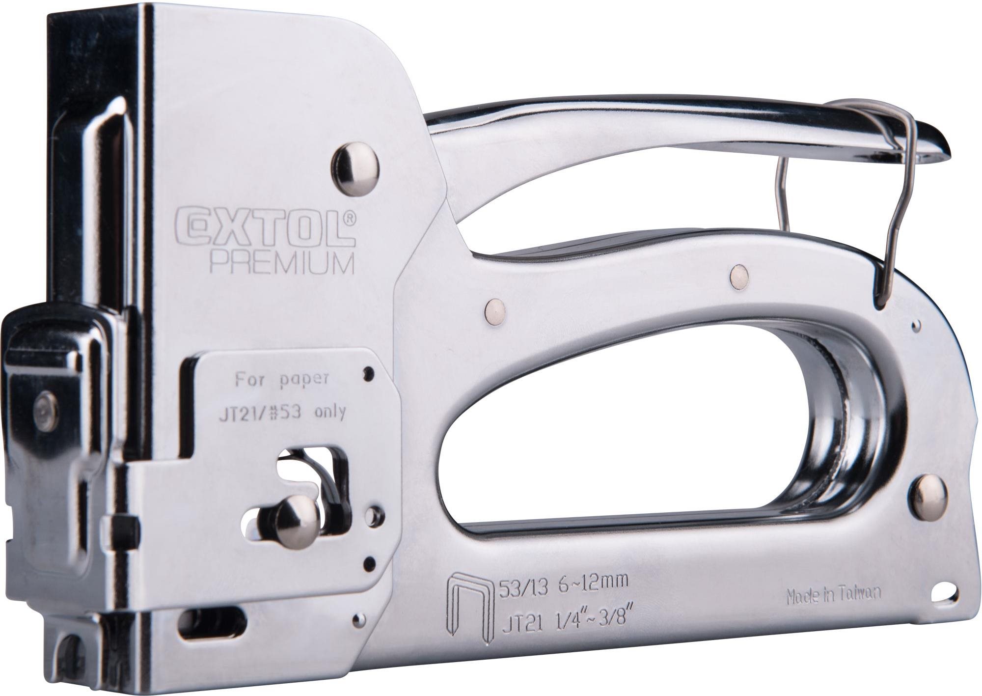 EXTOL PREMIUM pistole sešívací/sponkovací 3funkční, 6-12mm, včetně 100ks spon, 8851105