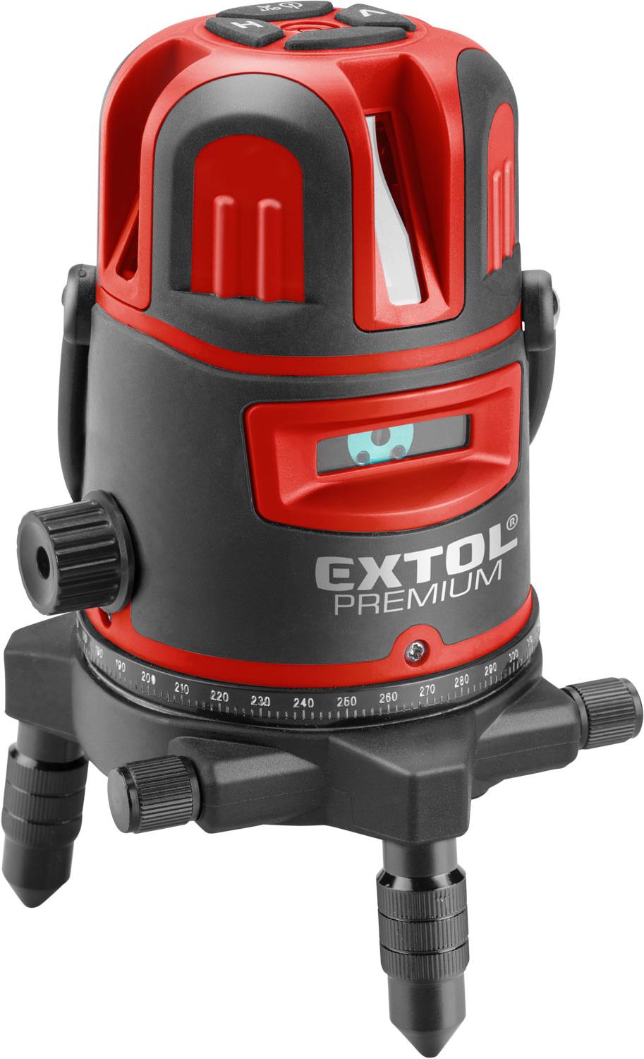 EXTOL PREMIUM laser zelený liniový, křížový samonivelační, 1H x 4V (+6D), 8823312