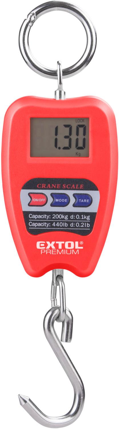 EXTOL PREMIUM váha závěsná digitální, 0,35 - 200kg, 8822000