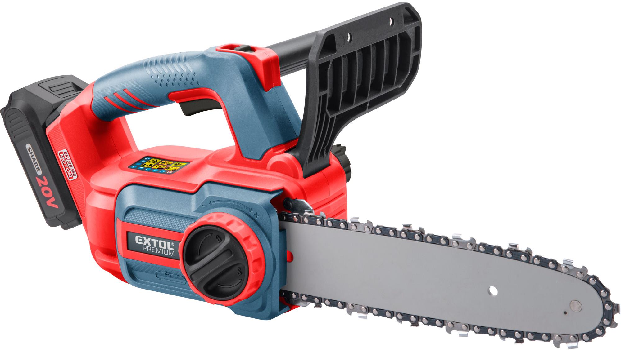 EXTOL PREMIUM Řetězová pila AKU Brushless 20V 8891920 (1x2 Ah)