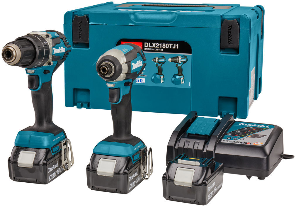 MAKITA Sada AKU nářadí DHP484 + DTD153 Li-ion LXT 18V DLX2180TJ1 (3x5 Ah)