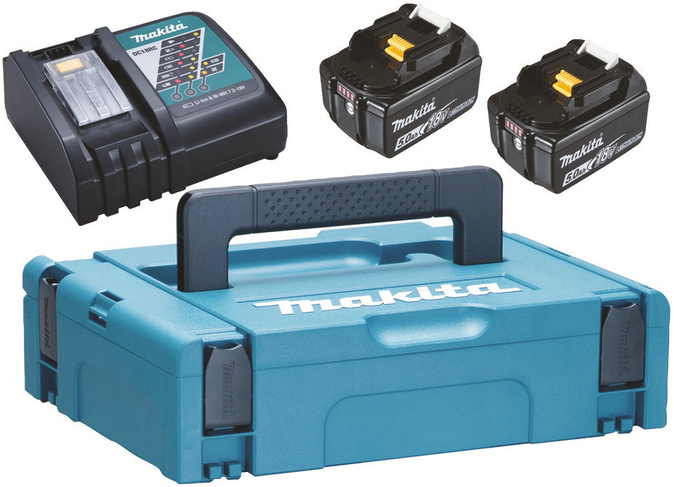 MAKITA Sada Li-ion LXT 18V 2 × akumulátor 5,0Ah BL1850B + nabíječka DC18RC + Makpac