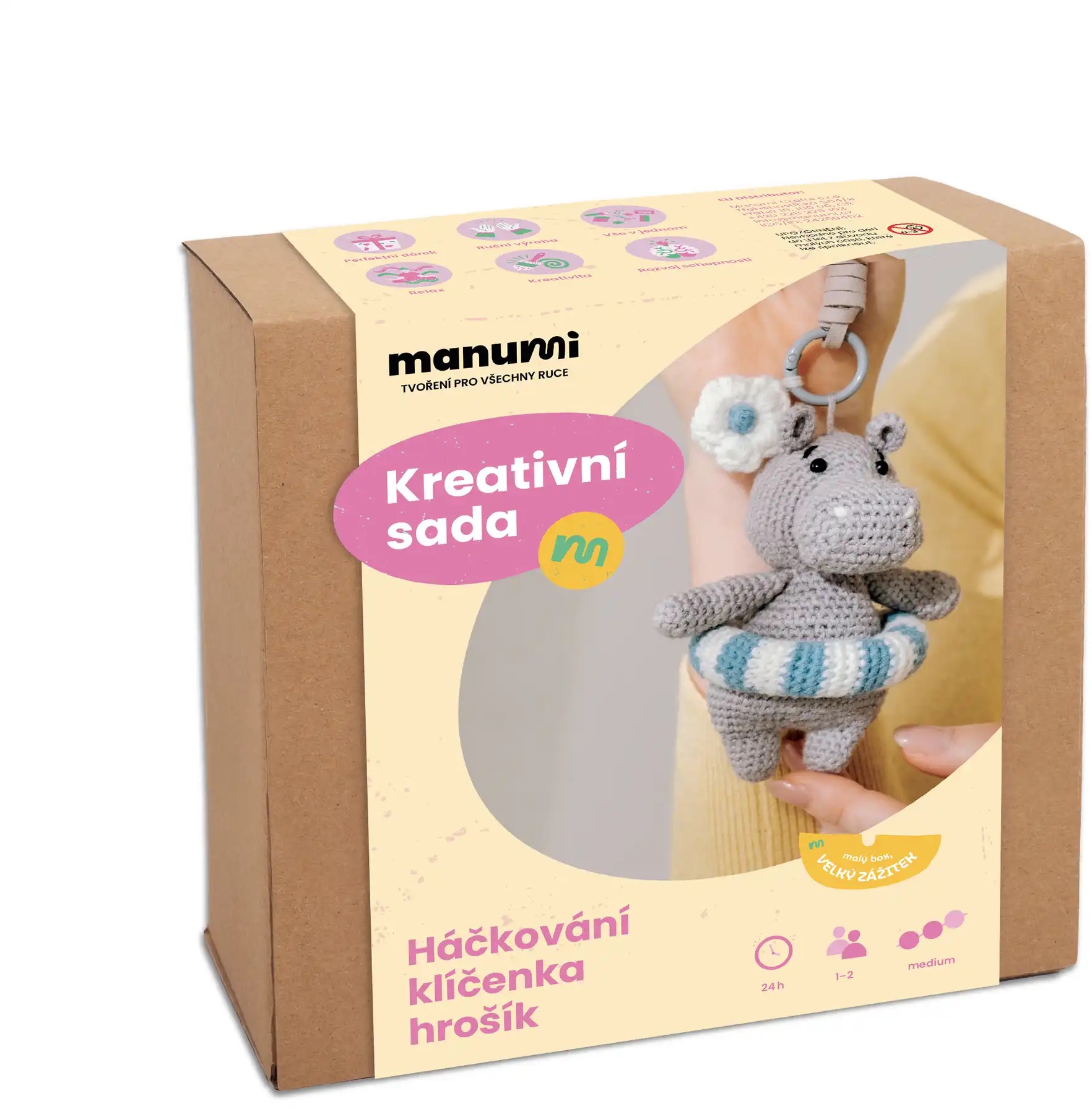 Manumi Kreativní sada na háčkování přívěsku Hrošík