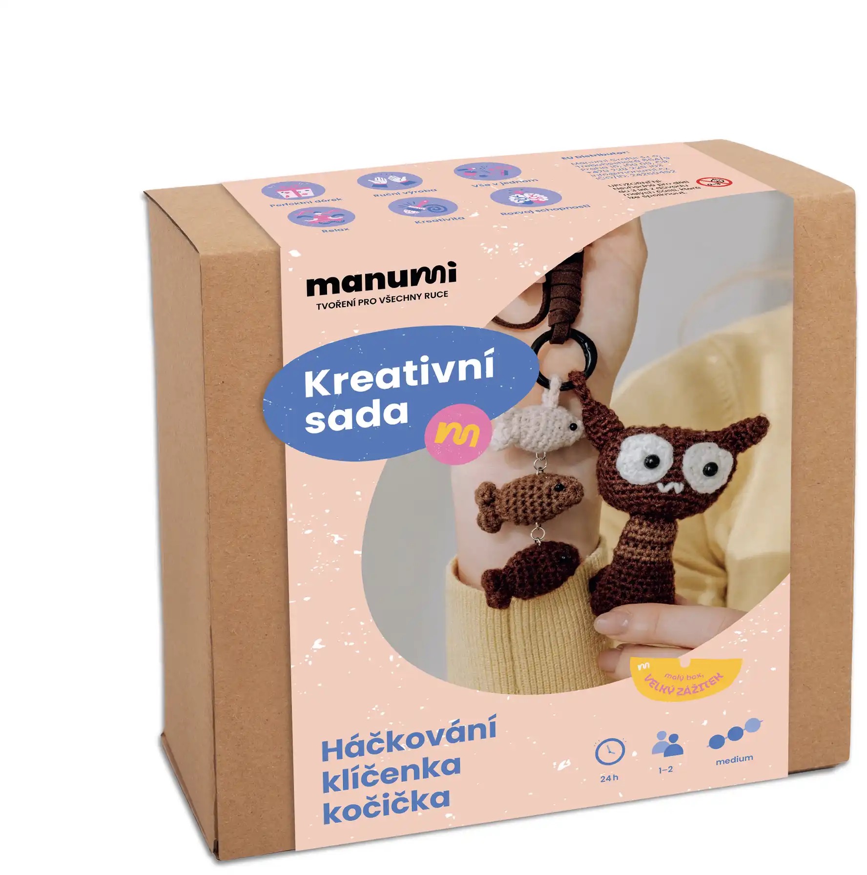 Manumi Kreativní sada na háčkování přívěsku Kočička