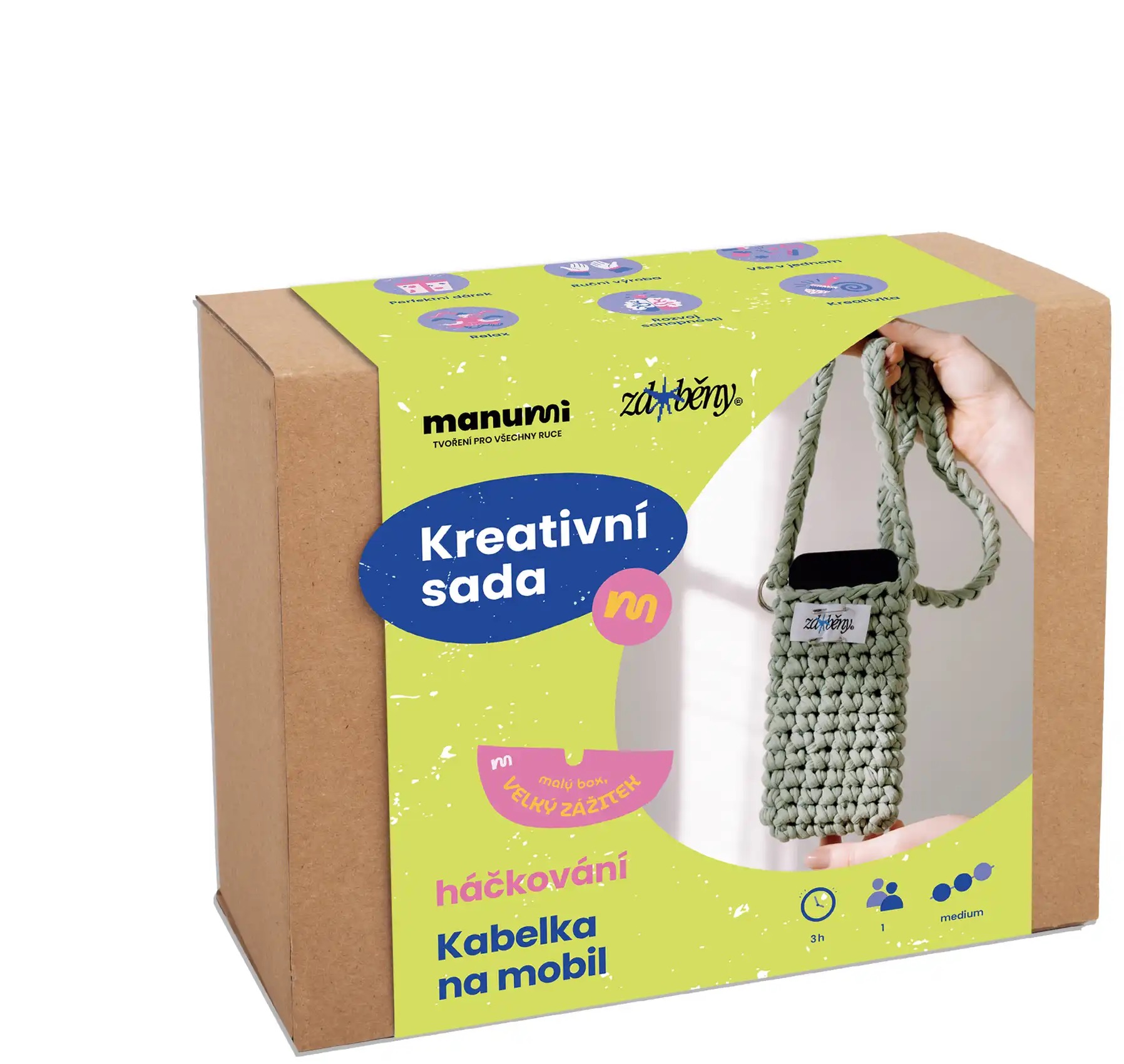 Manumi Kreativní sada na háčkovanou kabelku na mobil