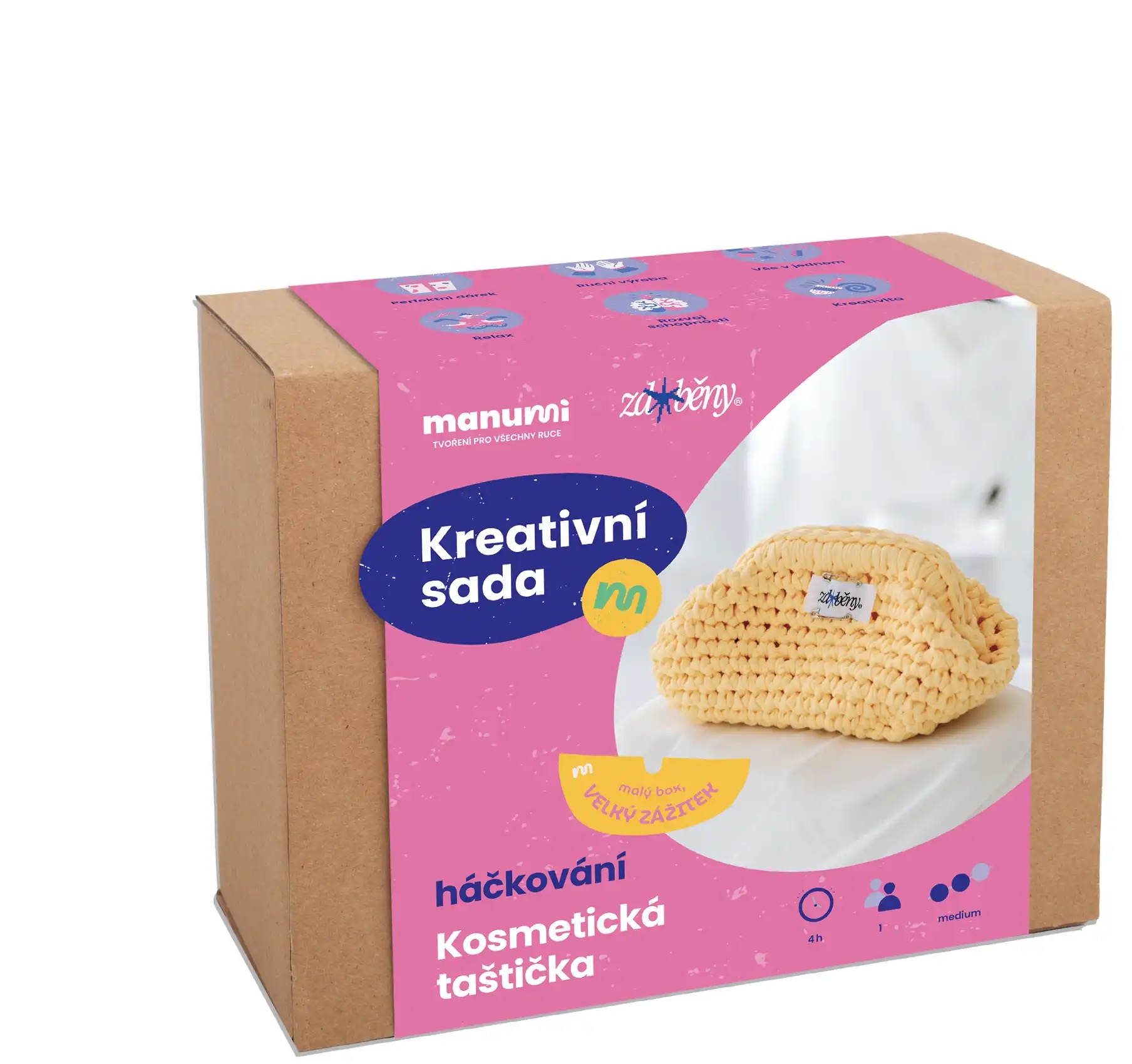 Manumi Kreativní sada na háčkovanou kosmetickou taštičku