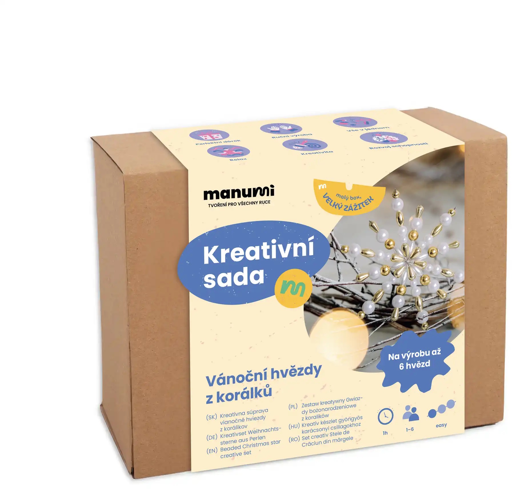 Manumi Kreativní sada na výrobu vánočních hvězd z korálků