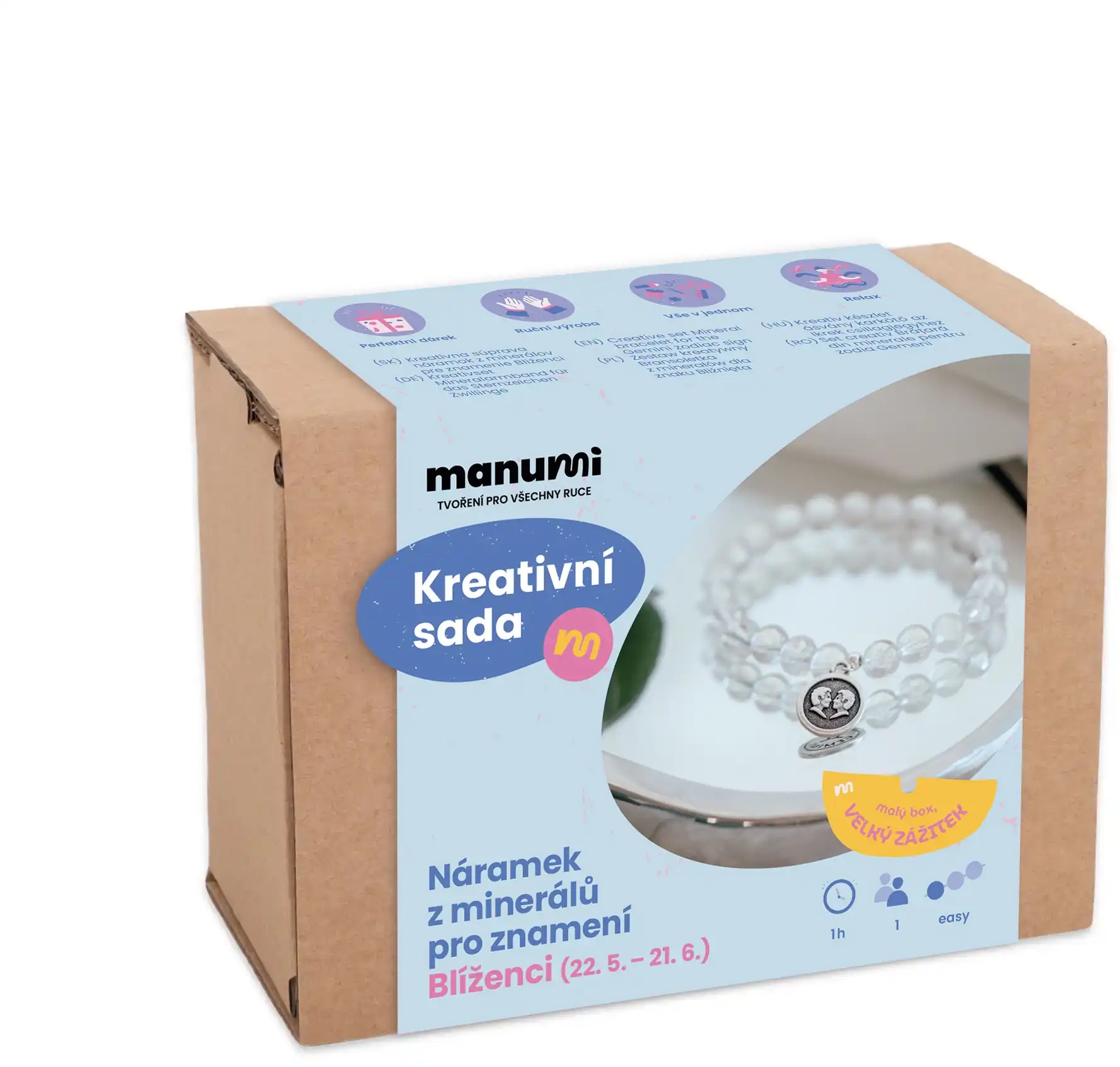 Manumi Kreativní sada na výrobu náramku z minerálů se znamením zvěrokruhu Blíženci