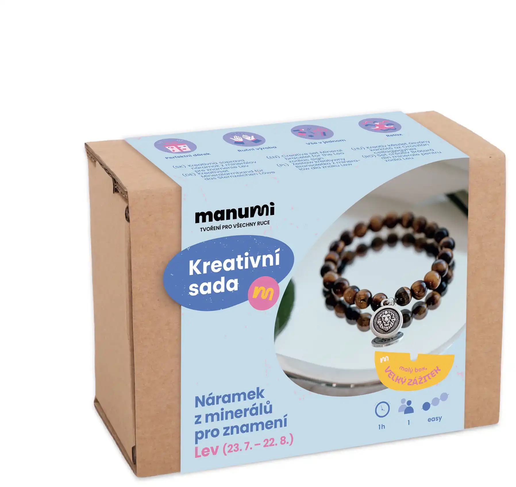 Manumi Kreativní sada na výrobu náramku z minerálů se znamením zvěrokruhu Lev
