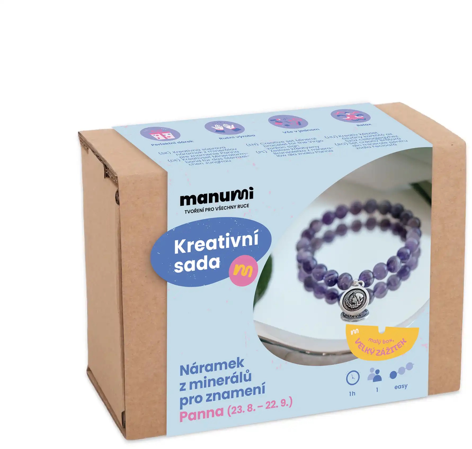 Manumi Kreativní sada na výrobu náramku z minerálů se znamením zvěrokruhu Panna