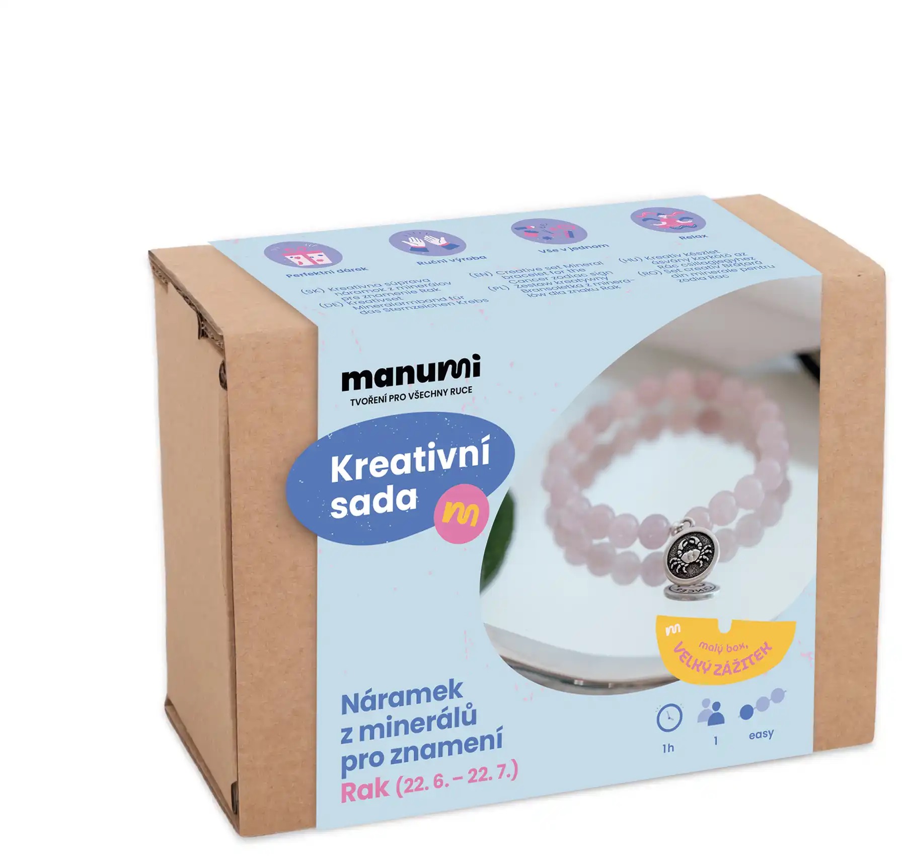 Manumi Kreativní sada na výrobu náramku z minerálů se znamením zvěrokruhu Rak