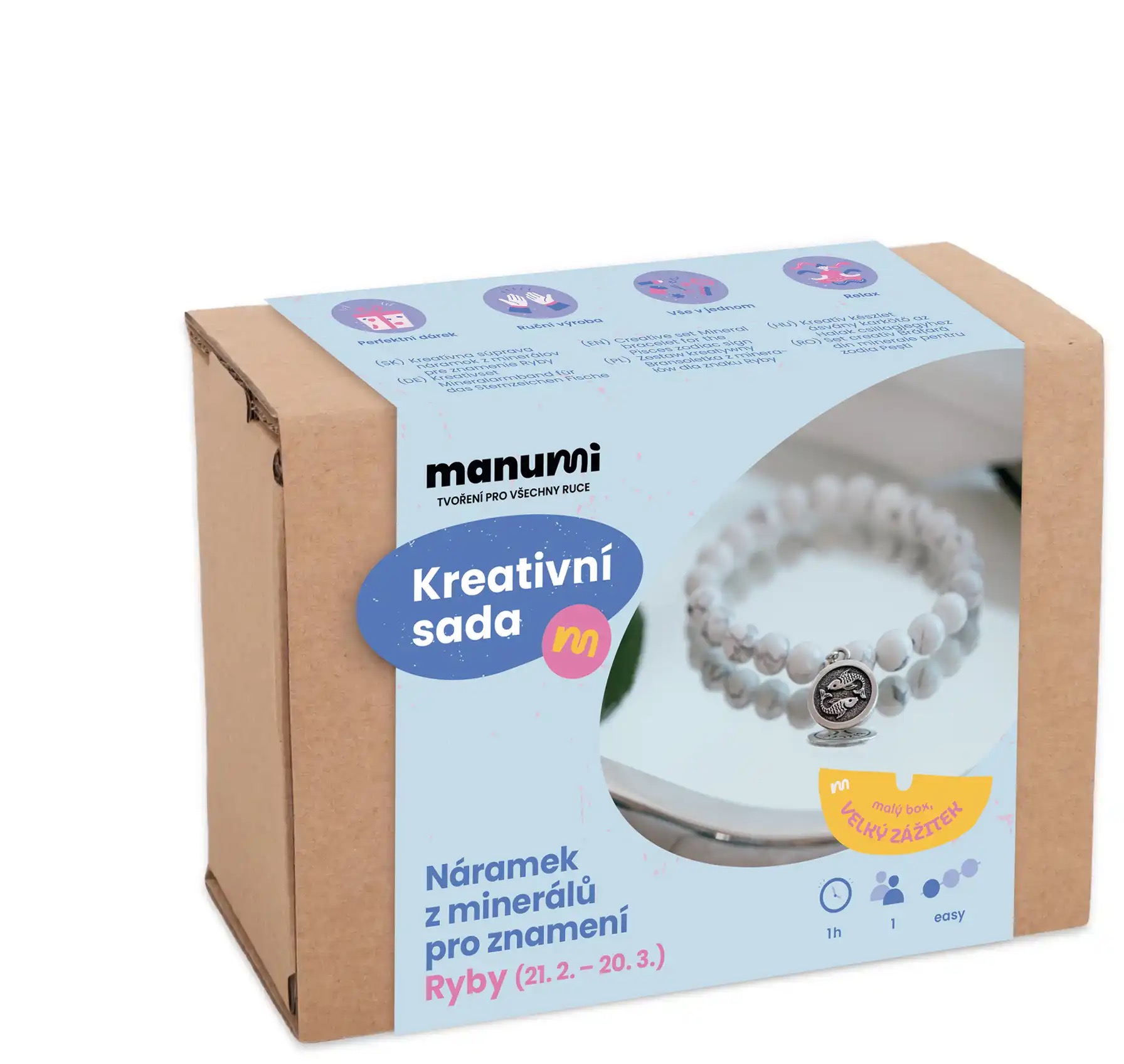 Manumi Kreativní sada na výrobu náramku z minerálů se znamením zvěrokruhu Ryby