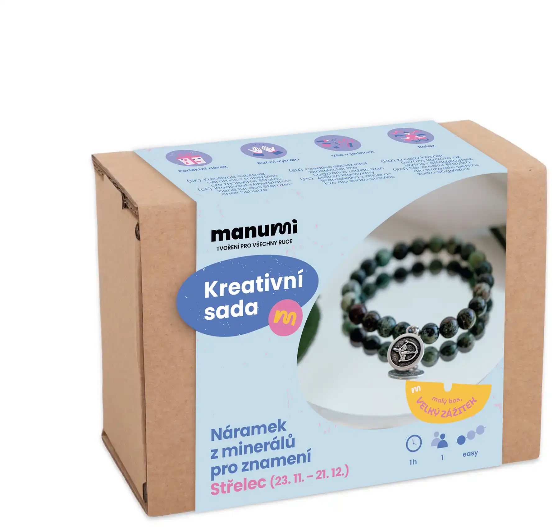 Manumi Kreativní sada na výrobu náramku z minerálů se znamením zvěrokruhu Střelec