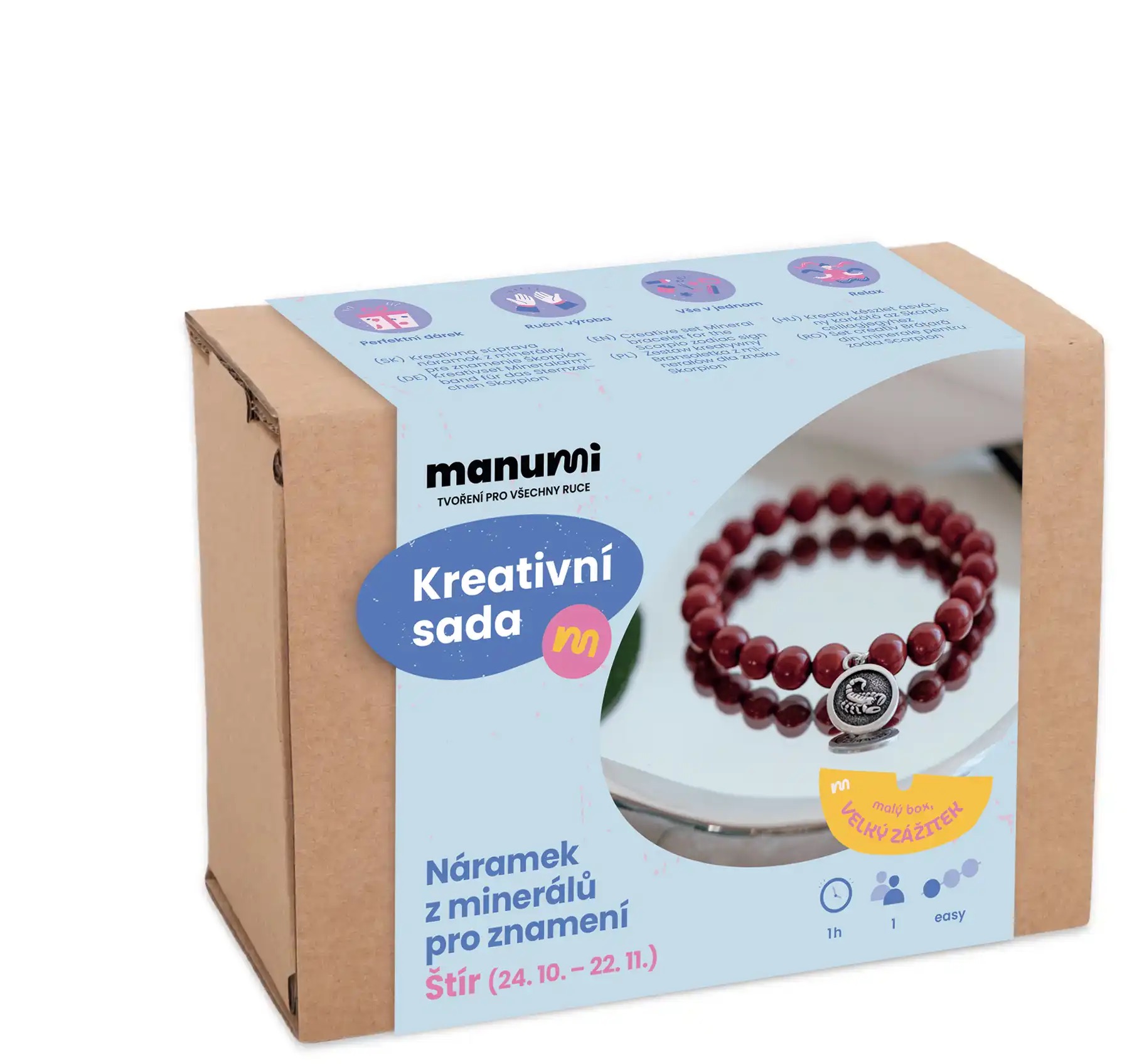 Manumi Kreativní sada na výrobu náramku z minerálů se znamením zvěrokruhu Štír
