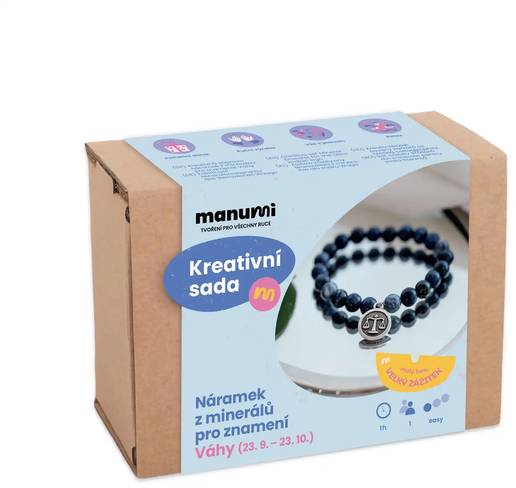 Manumi Kreativní sada na výrobu náramku z minerálů se znamením zvěrokruhu Váhy
