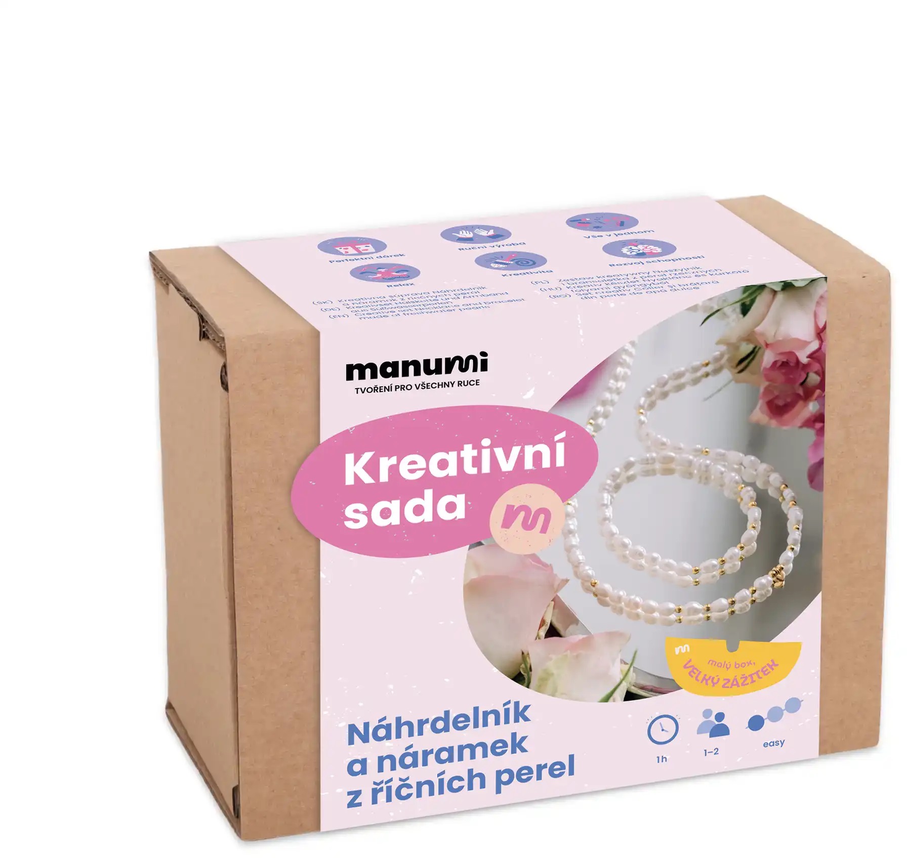Manumi Kreativní sada na výrobu setu náhrdelníku a náramku z říčních perel