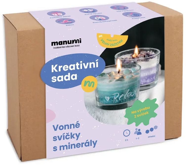 Manumi Kreativní sada na výrobu vonných svíček s minerály