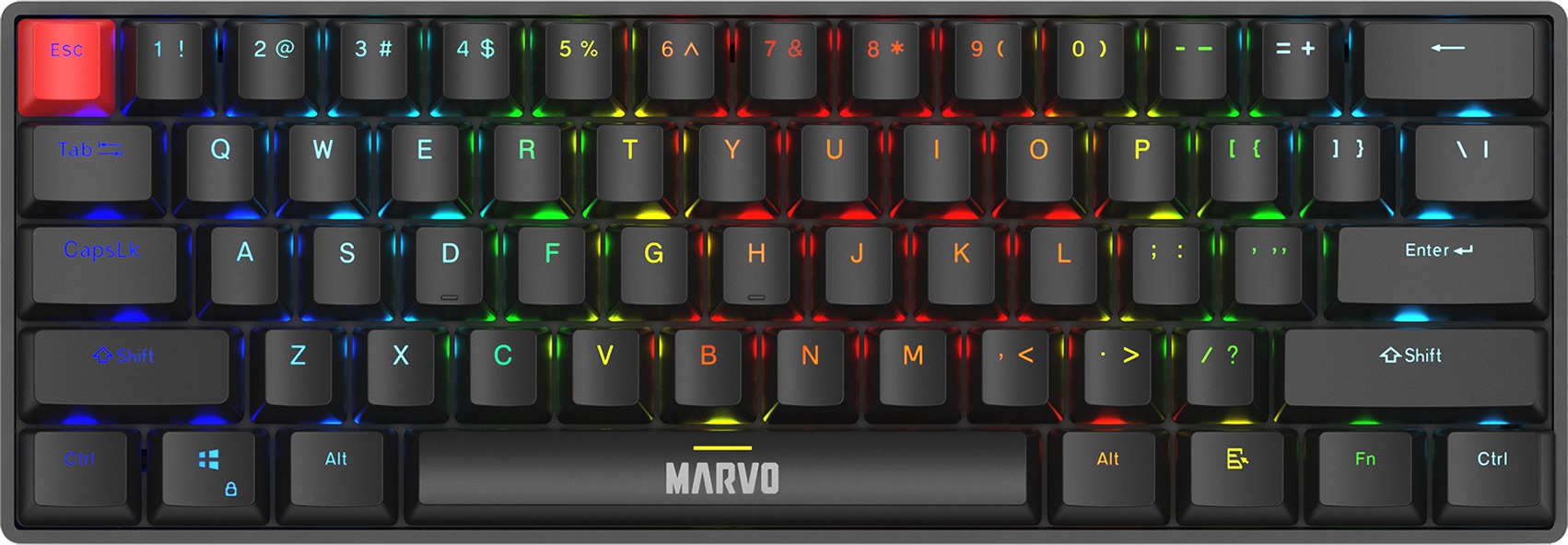 Marvo Saber 61 Black Mechanical Wired Keyboard - EN
