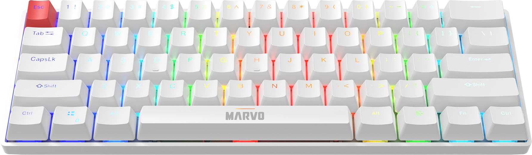 Marvo Saber 61 White Mechanical Wired Keyboard - EN