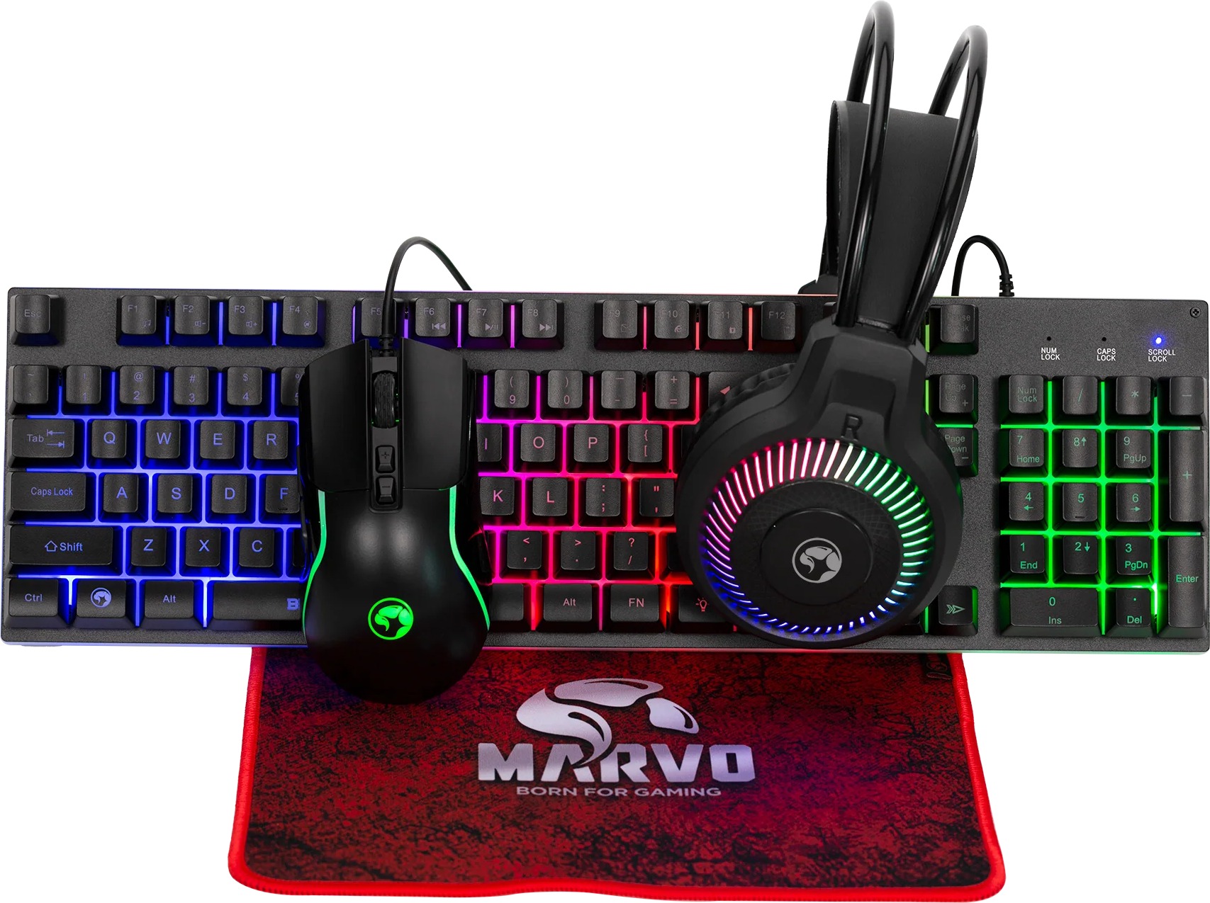 Marvo Loot 40 Wired Gaming Combo 4in1 Black - EN
