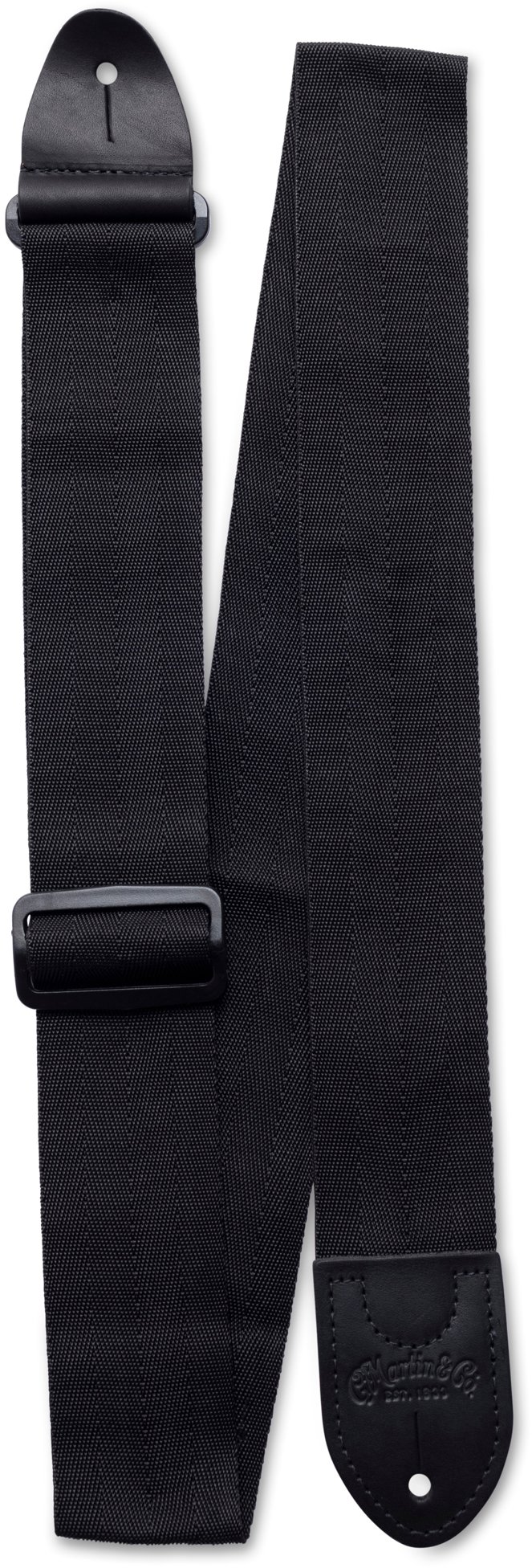 Martin Strap Nylon w Leather Ends Black