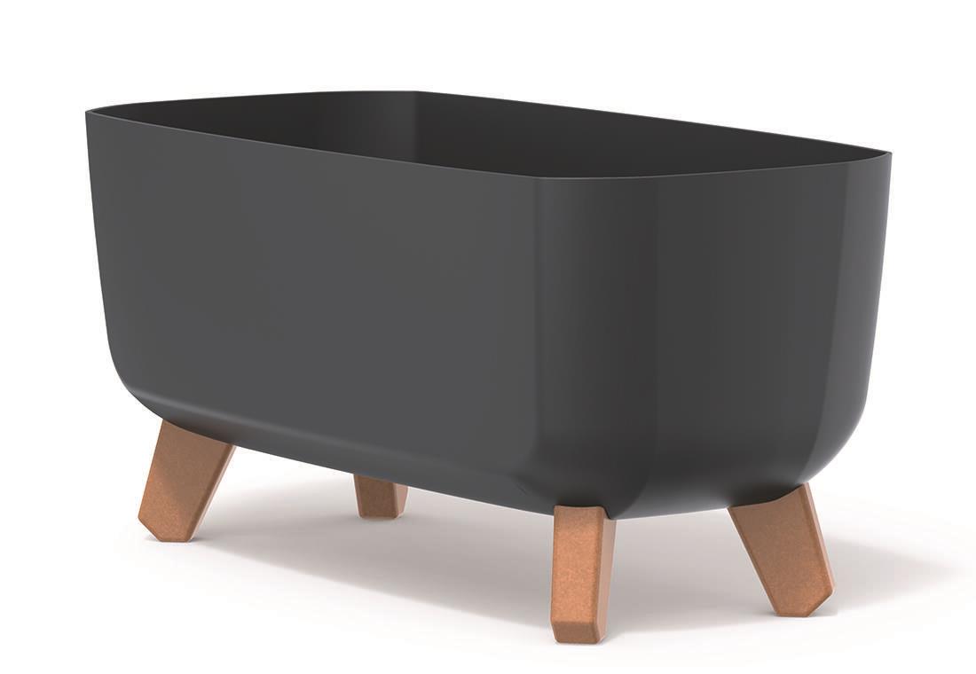 PROSPERPLAST Květináč GRACIA CASE, 39 x 19.5 x 18.7 cm, antracit