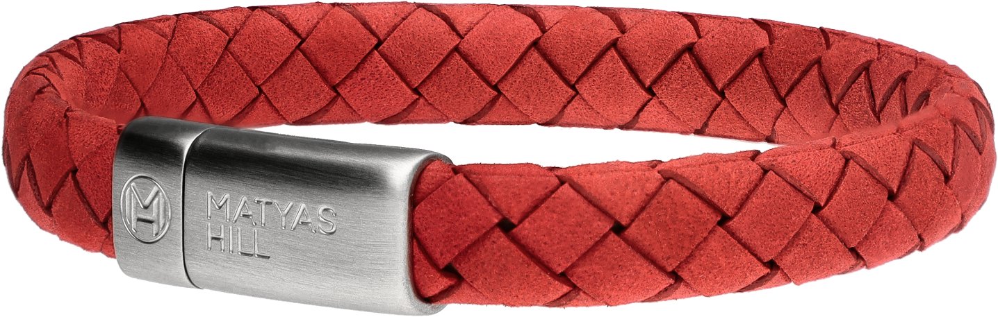 Matyas Hill Dámský kožený náramek 17,5 cm fusion red