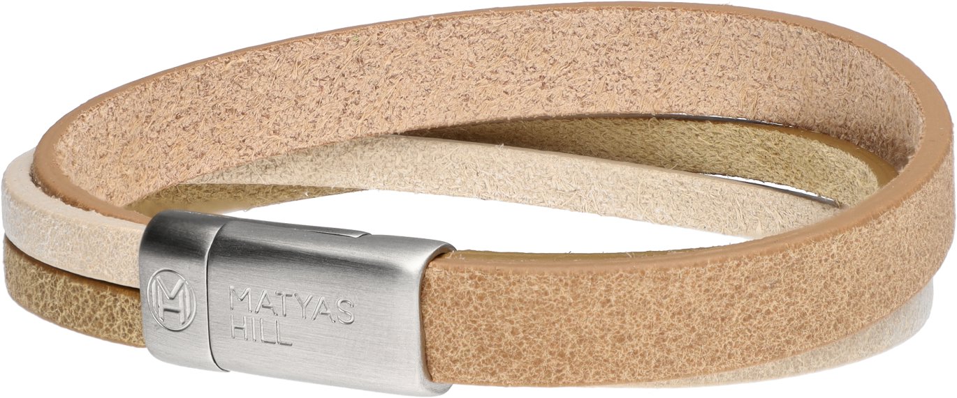 Matyas Hill Dámský kožený náramek 17,5 cm essence brown