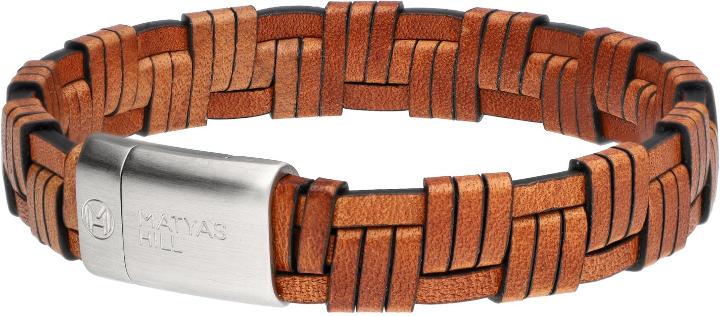 Matyas Hill Pánský kožený náramek 19 cm wild brown