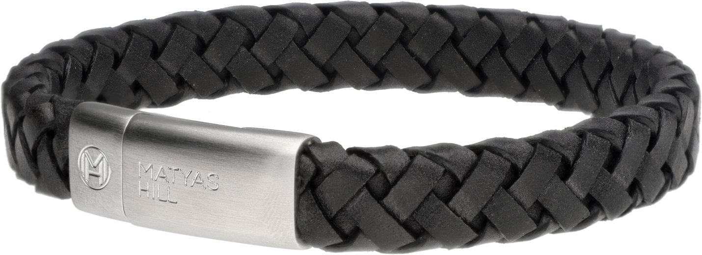 Matyas Hill Pánský kožený náramek 19 cm impressions black