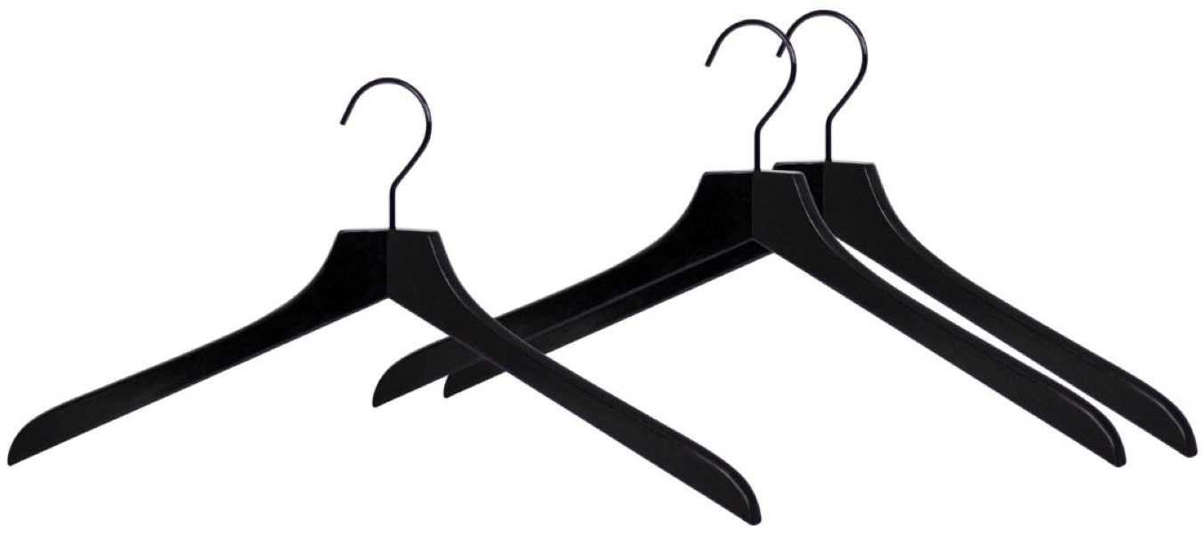 Mawa Ergonomické dřevěné ramínko All in black, 3 ks