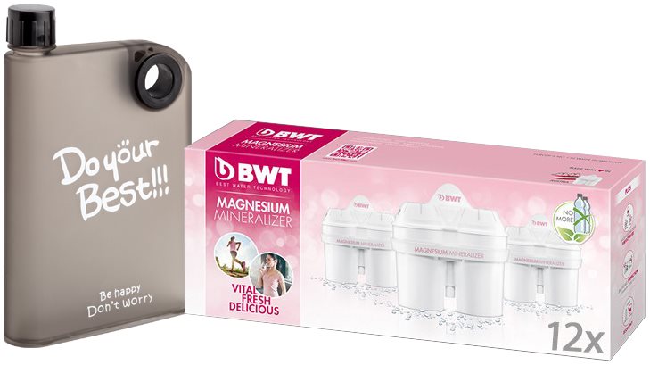 BWT náhradní filtry BWT 12ks + Maxxo A5 designová láhev