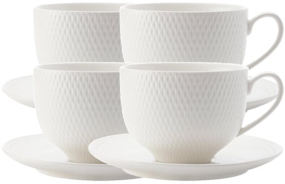 Maxwell & Williams Sada čajových šálků s podšálkem DIAMONDS 220 ml 4 ks