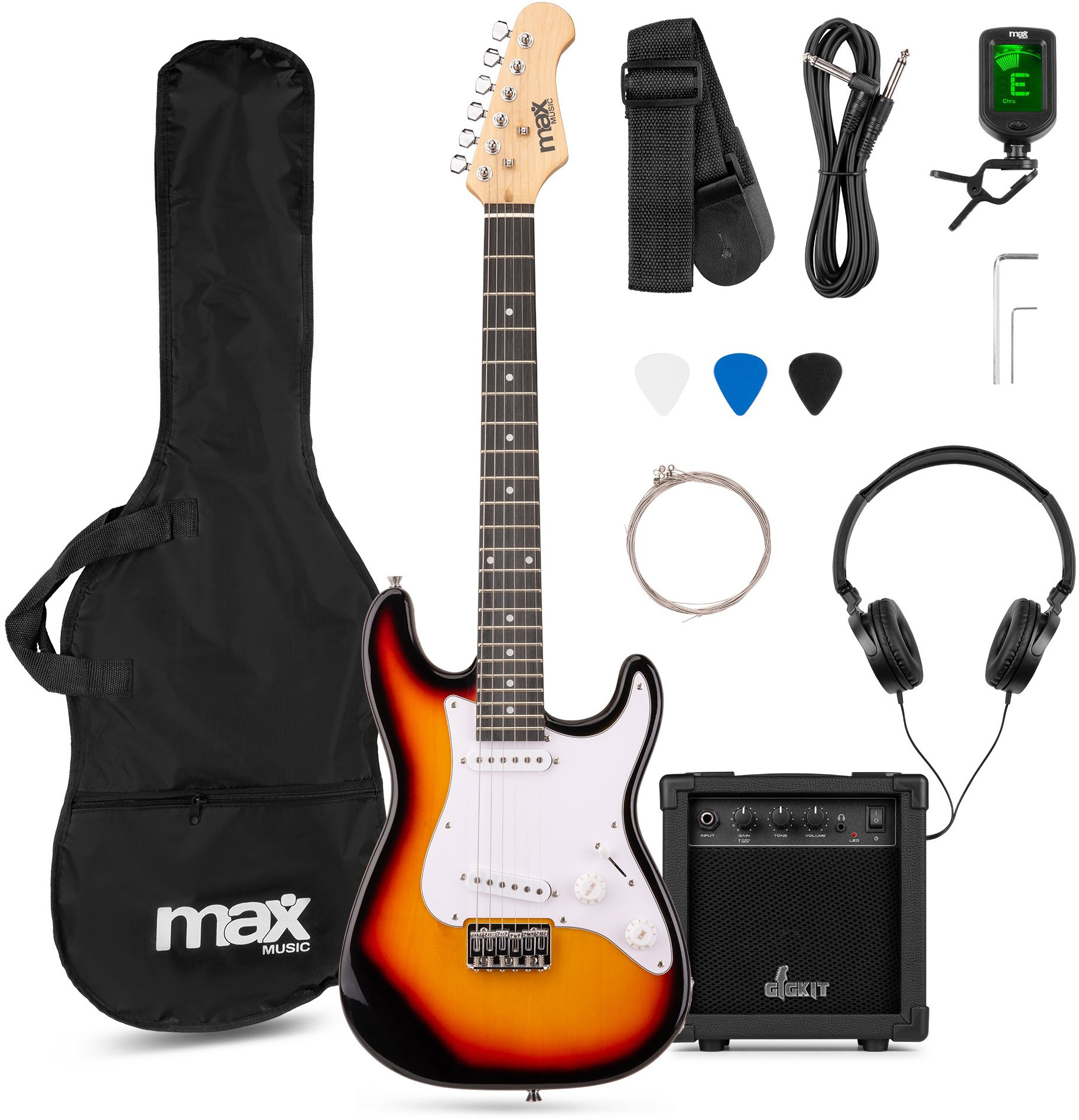 Max music GigKit Junior 3/4 Electric guitar pack Sunburst