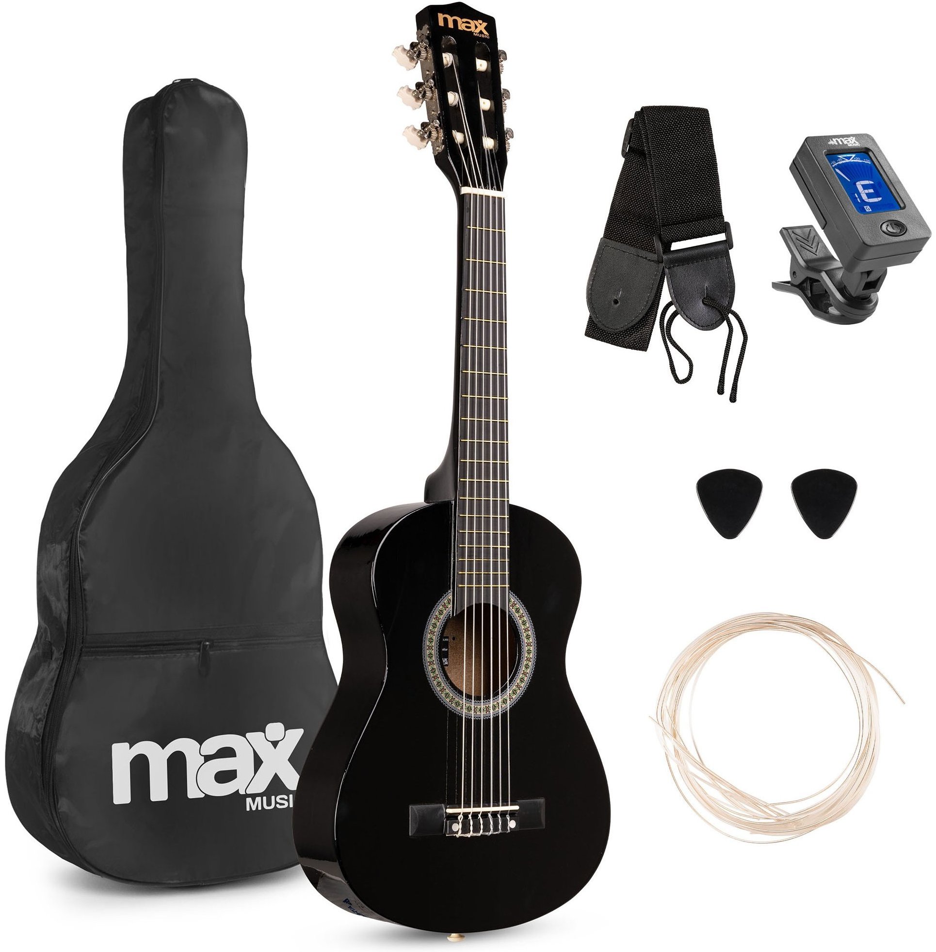 MAX music SoloArt Junior 1/4 Classic guitar pack, black
