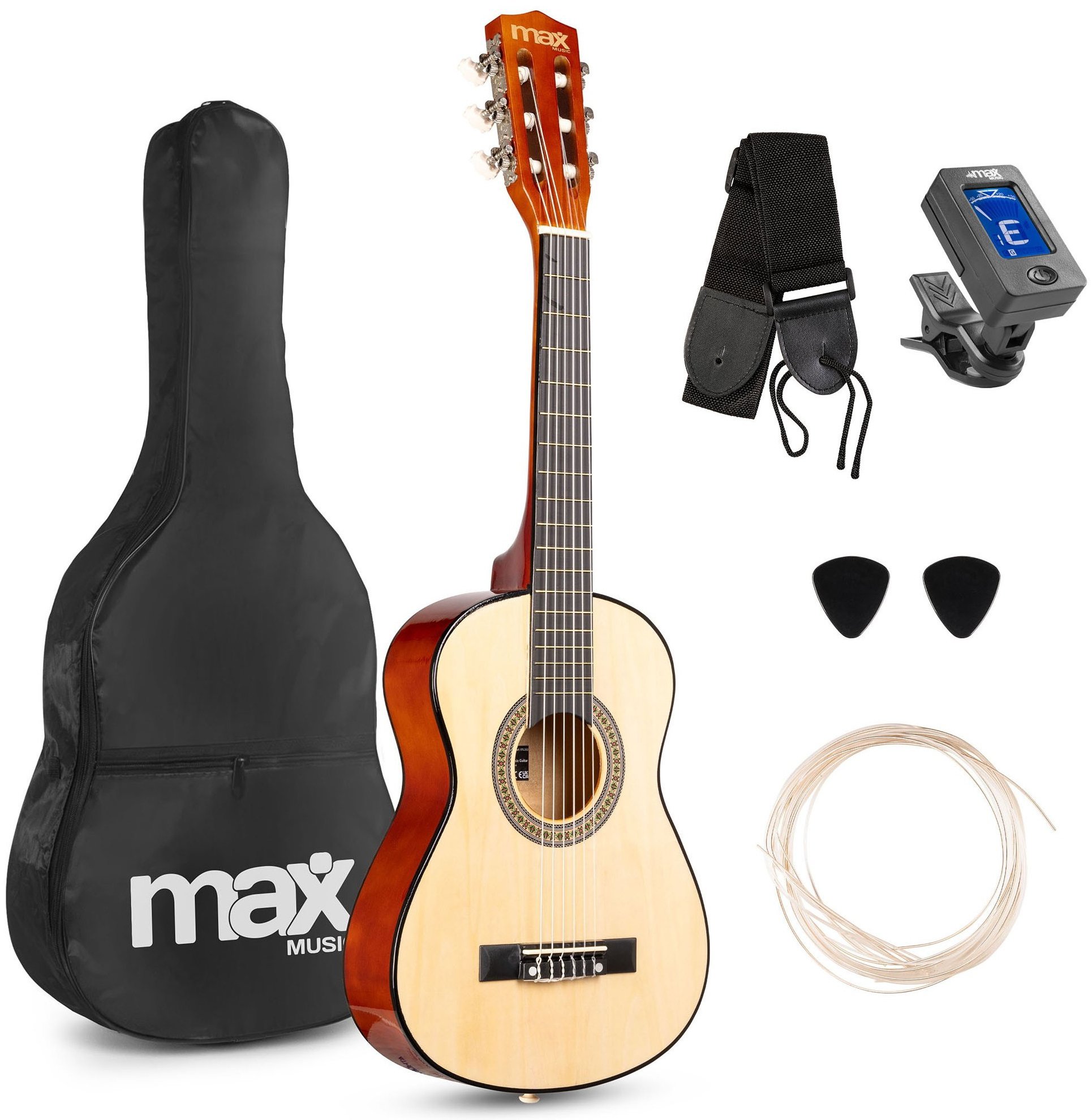 MAX music SoloArt Junior 1/4 Classic guitar pack, natural