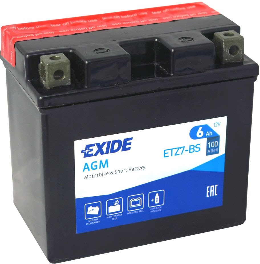 EXIDE ETZ7-BS, 12 V, 6 Ah, 100 A (YTZ7-BS)