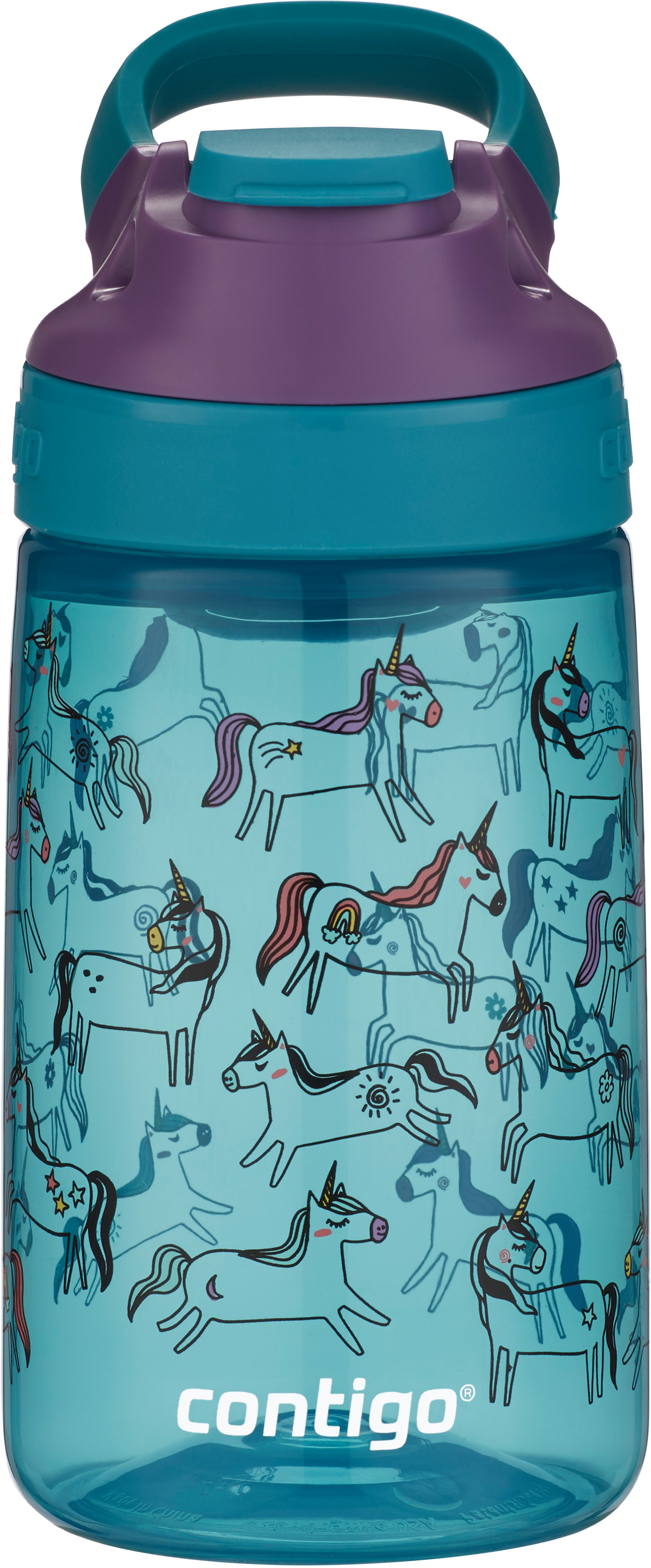 Contigo Jessie 420 ml azurová s jednorožci