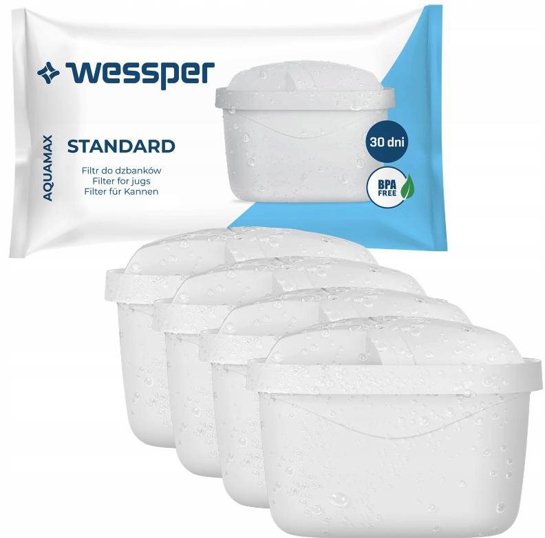 Wessper AquaMax Filtrační patrony 4 ks, náhrada filtru Brita Maxtra