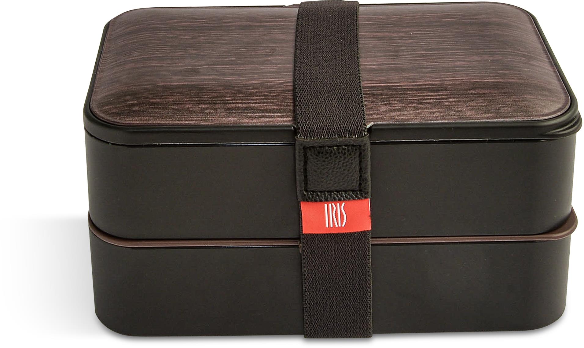 IRIS Barcelona Obědový Bento Box s příborem v dřevěném designu