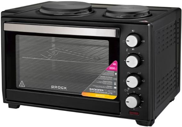 Brock Elektrická horkovzdušná trouba 48 l v kombinaci s dvou plotýnkovým vařičem, 3600 W