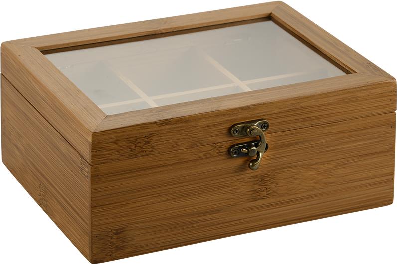 KESPER Box na čaj s víkem tmavý bambus 22 × 16 × 9 cm