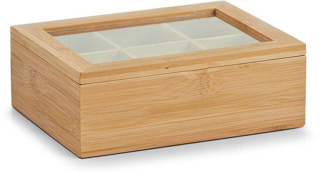 ZELLER Úložný box na čajové sáčky bambus 21 × 16 × 7,5 cm