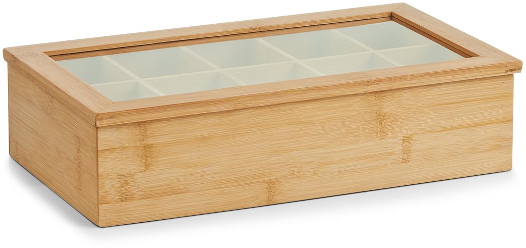 ZELLER Úložný box na čajové sáčky bambus 36 × 20 × 9 cm
