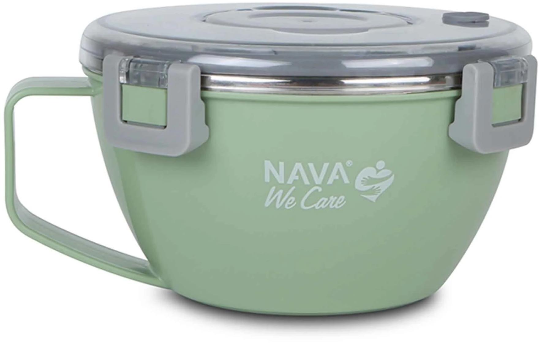 Nava Greece kulatý nerezový obědový box "We Care", zelený 850 ml
