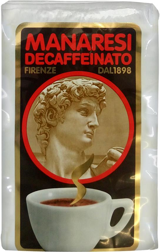 Manaresi bezkofeinová mletá káva, 250 g